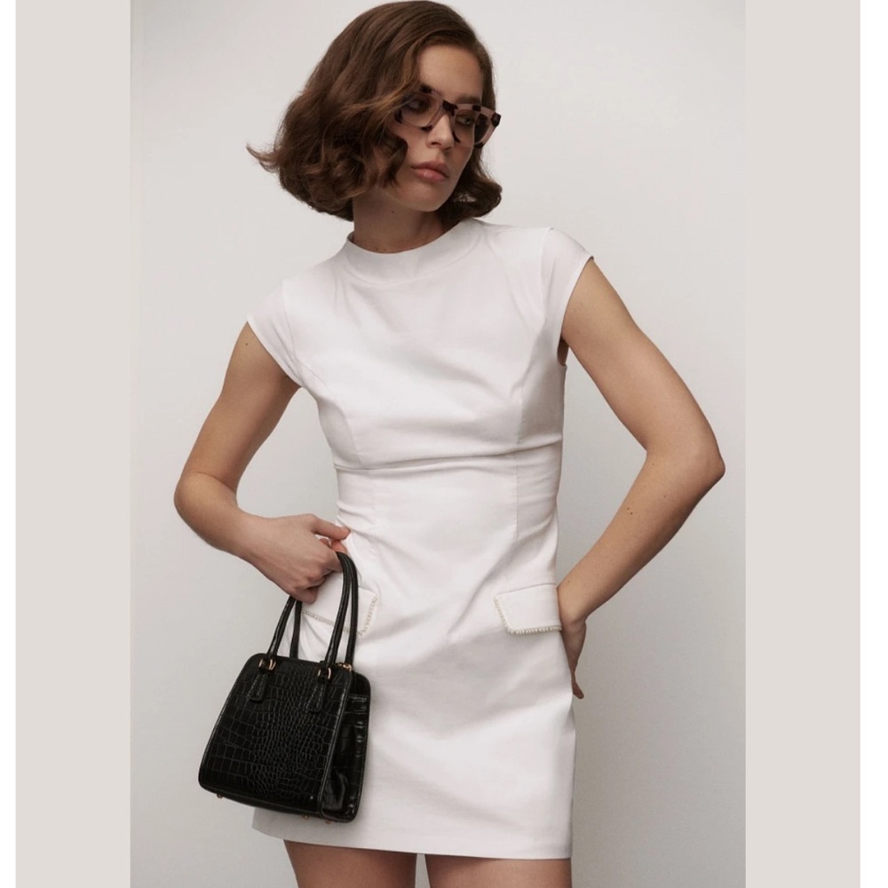 NWT Anthropologie BHLDN Natalie Cap-Sleeve Structured Mini Dress